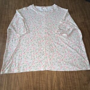 HOPELY Short Sleeve Womens Floral Print‎ Ribbed Knit Top